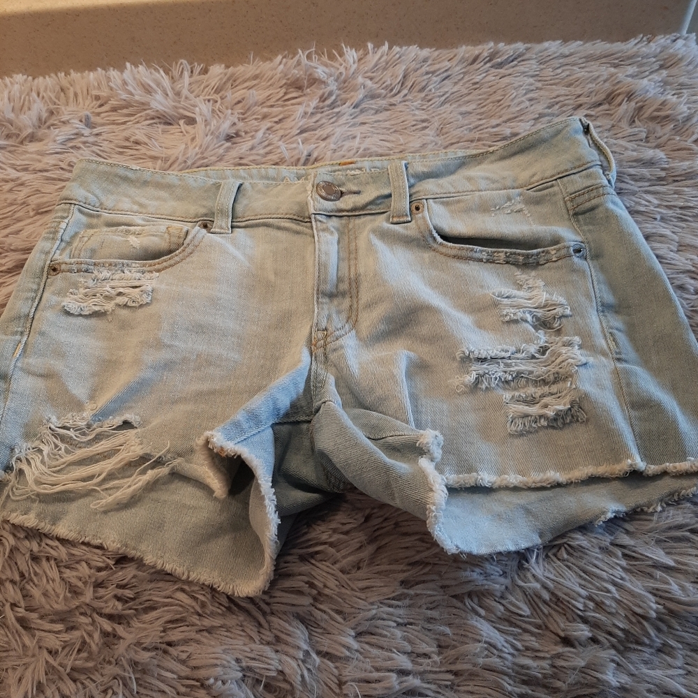 American Eagle Jean Shorts Stretch Size 8 - Picture 4 of 12